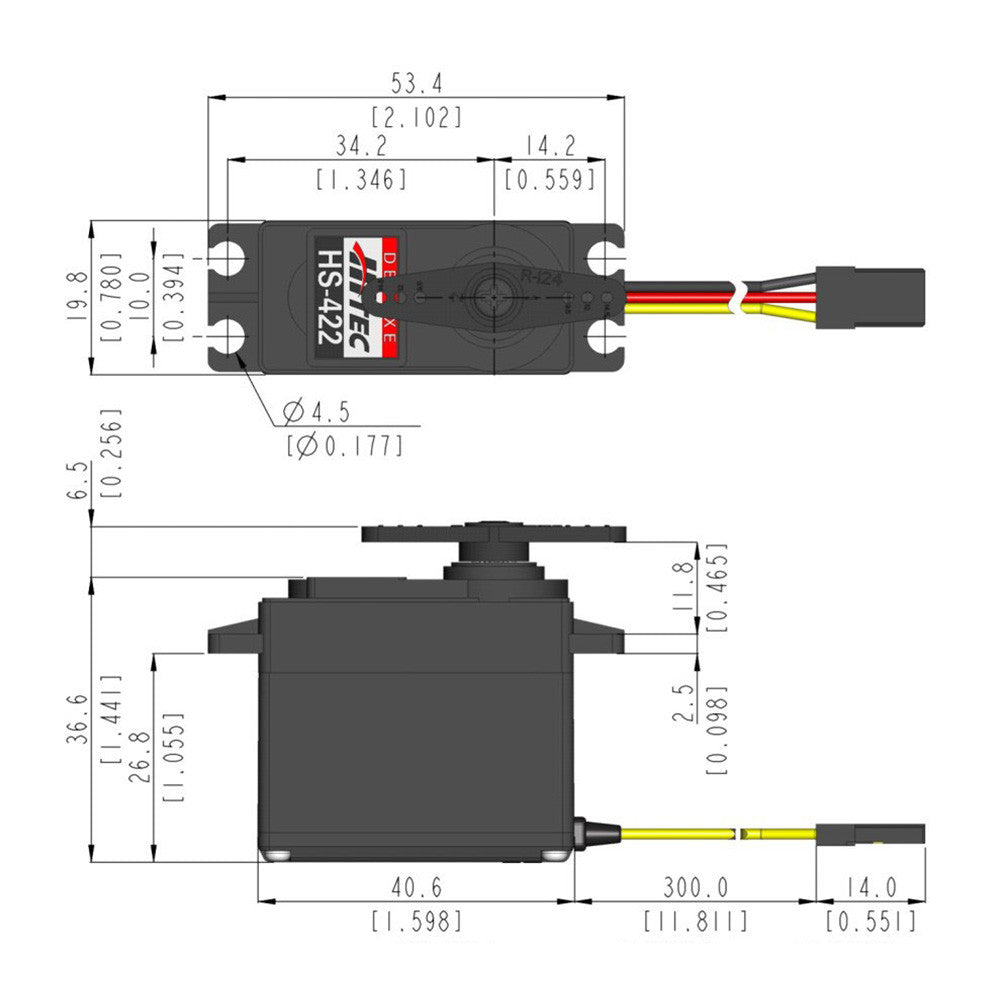 HS-422 Deluxe Resin Gear 24T Analog Sport Servo (31422S)