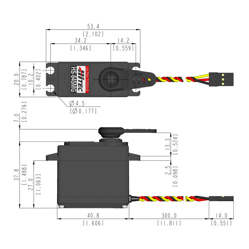 HS-645MG High Torque Metal Gear 24T Analog Sport Servo (32645S)