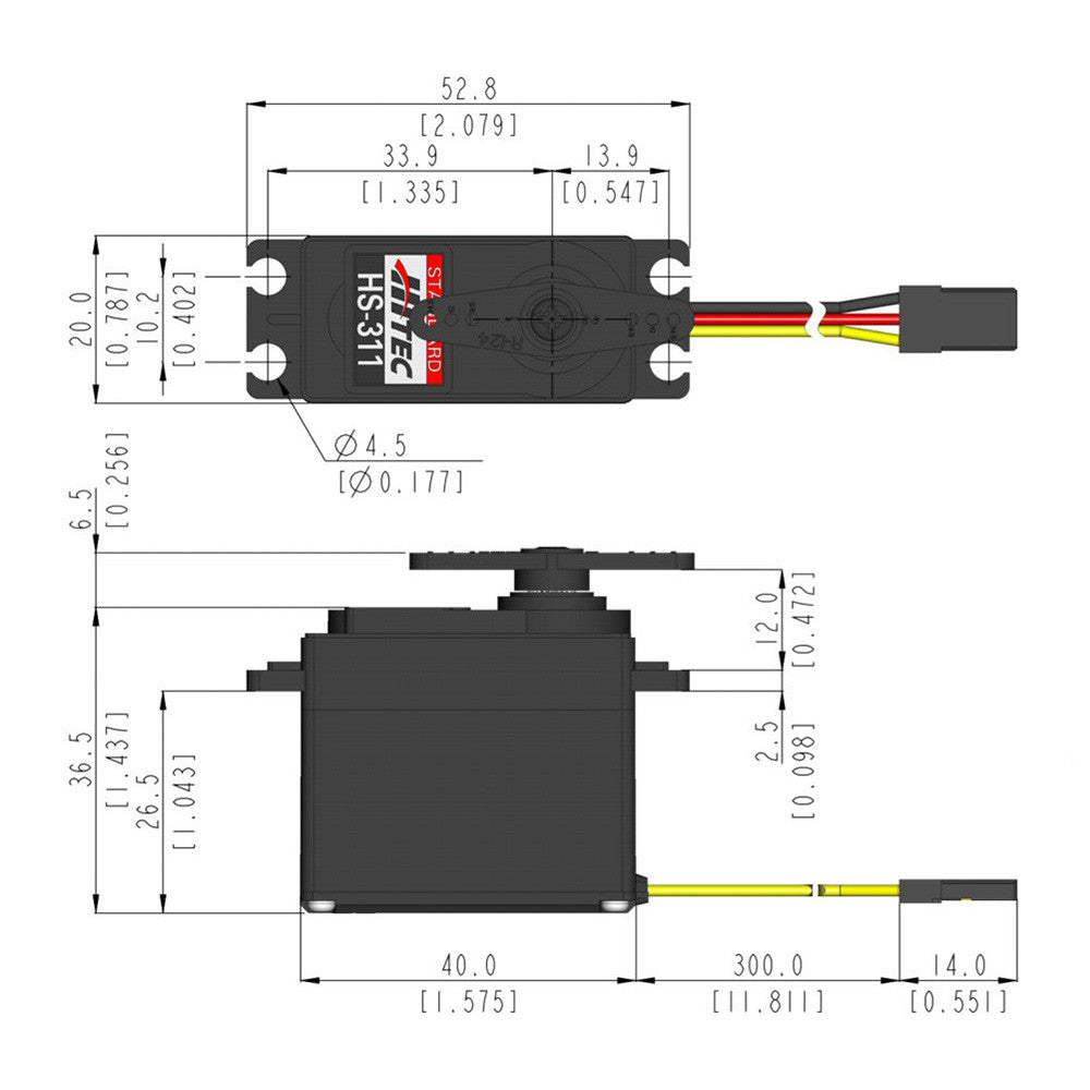 HS-311 Standard Voltage Resin Gear 24T Analog Sport Servo (31311)